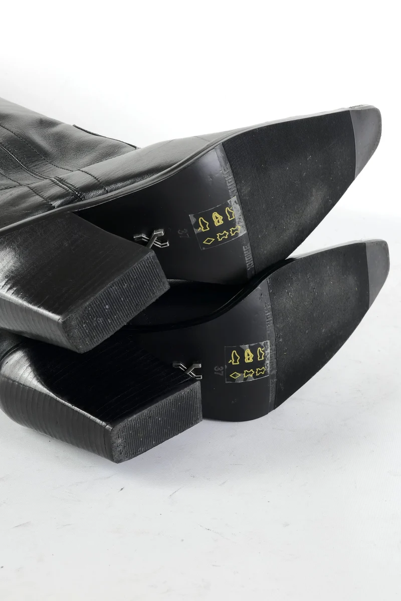 Overknees Leder schwarz
