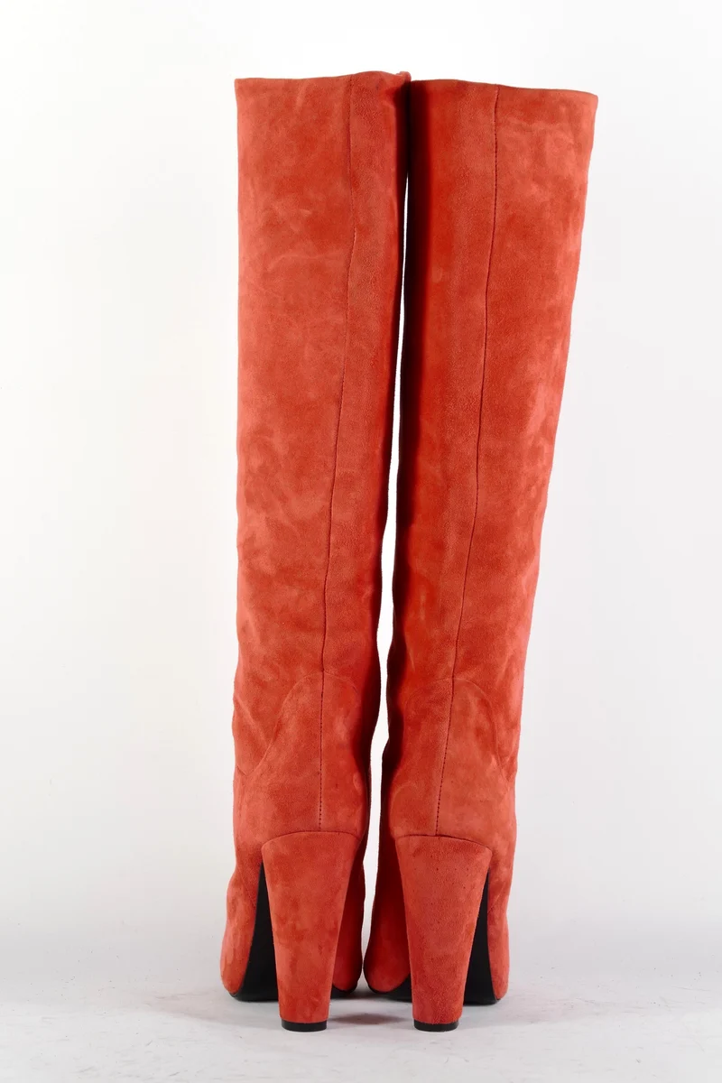 Stiefel Wildleder rot