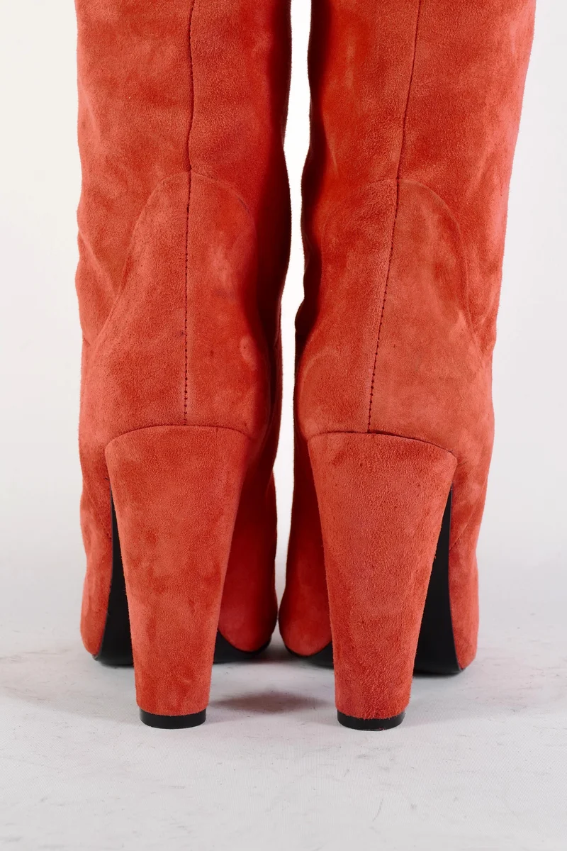Stiefel Wildleder rot
