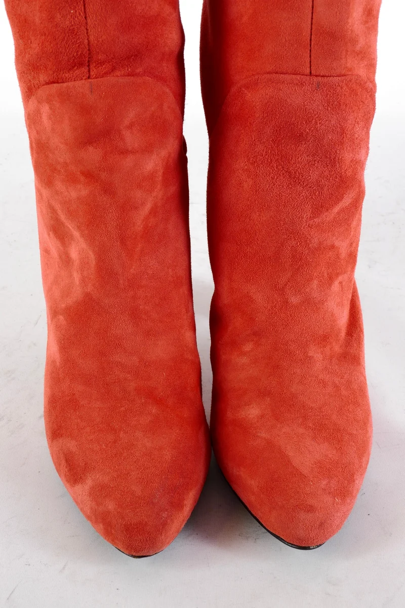 Stiefel Wildleder rot