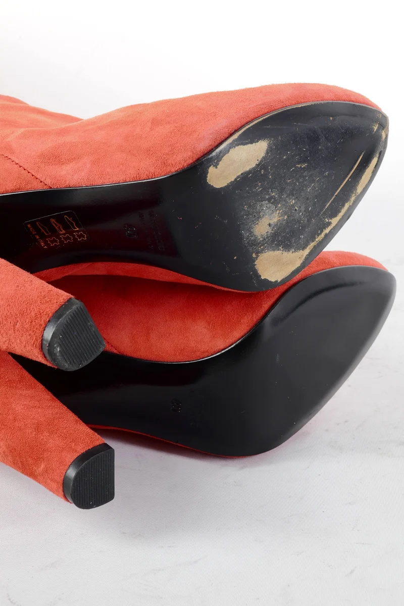 Stiefel Wildleder rot