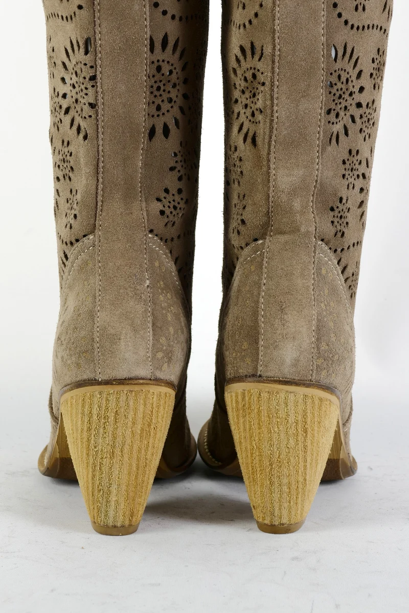 Stiefel Leder graubraun