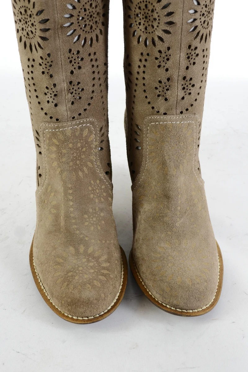 Stiefel Leder graubraun
