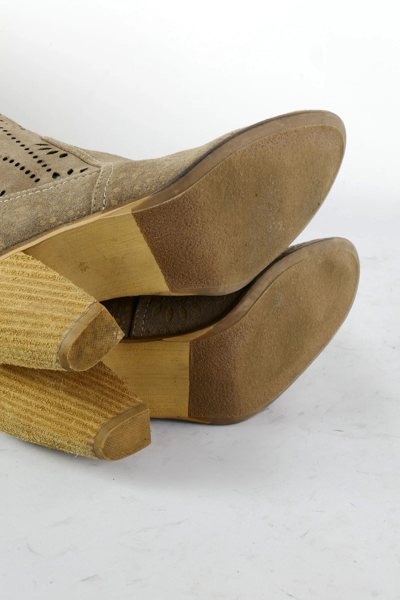 Stiefel Leder graubraun