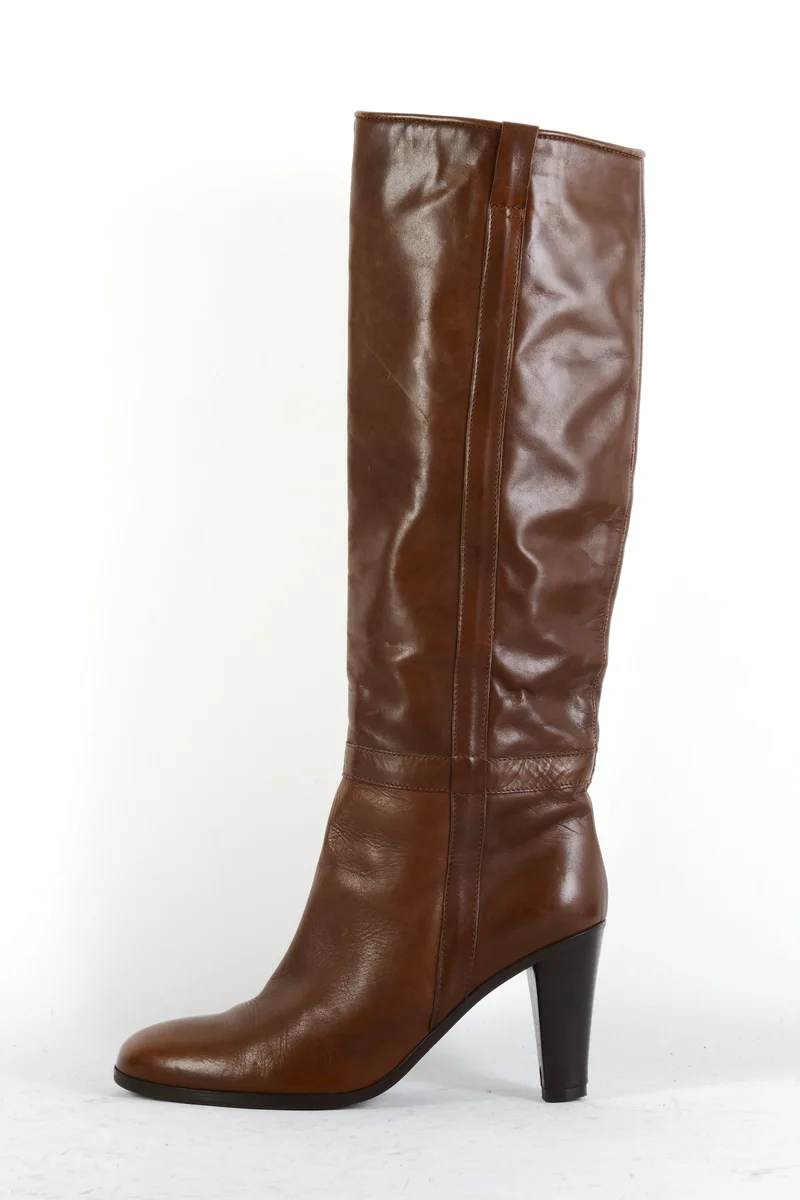 Stiefel Leder dunkelbraun