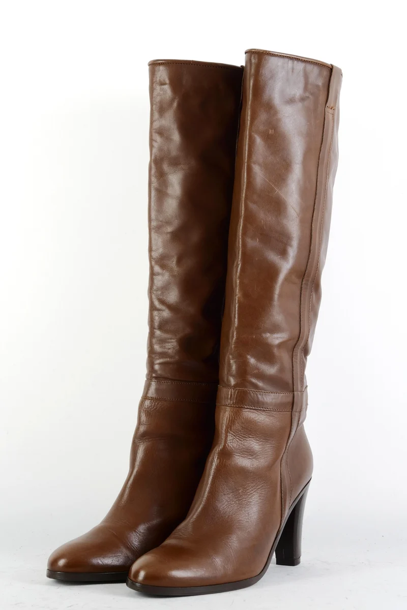 Stiefel Leder dunkelbraun