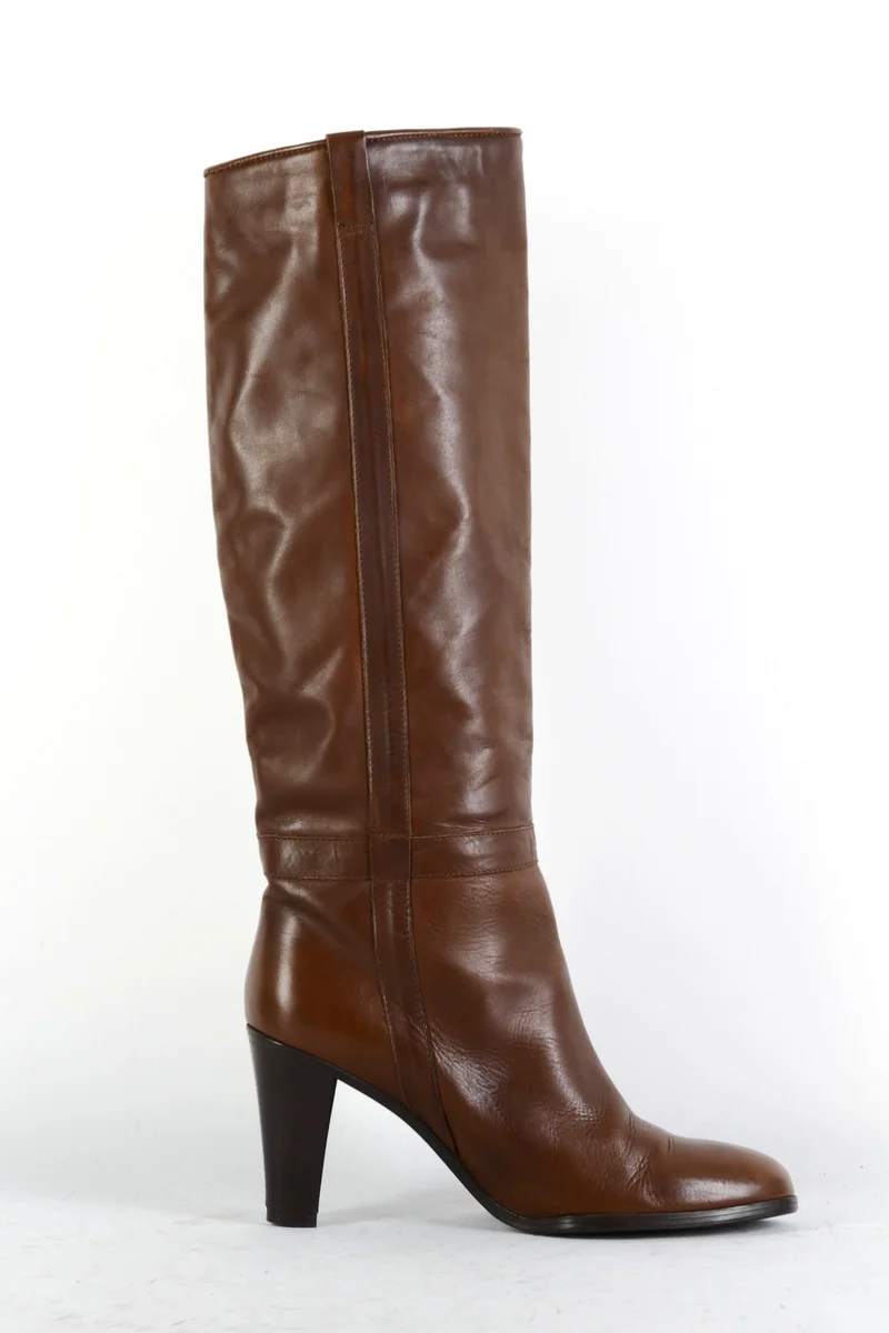 Stiefel Leder dunkelbraun