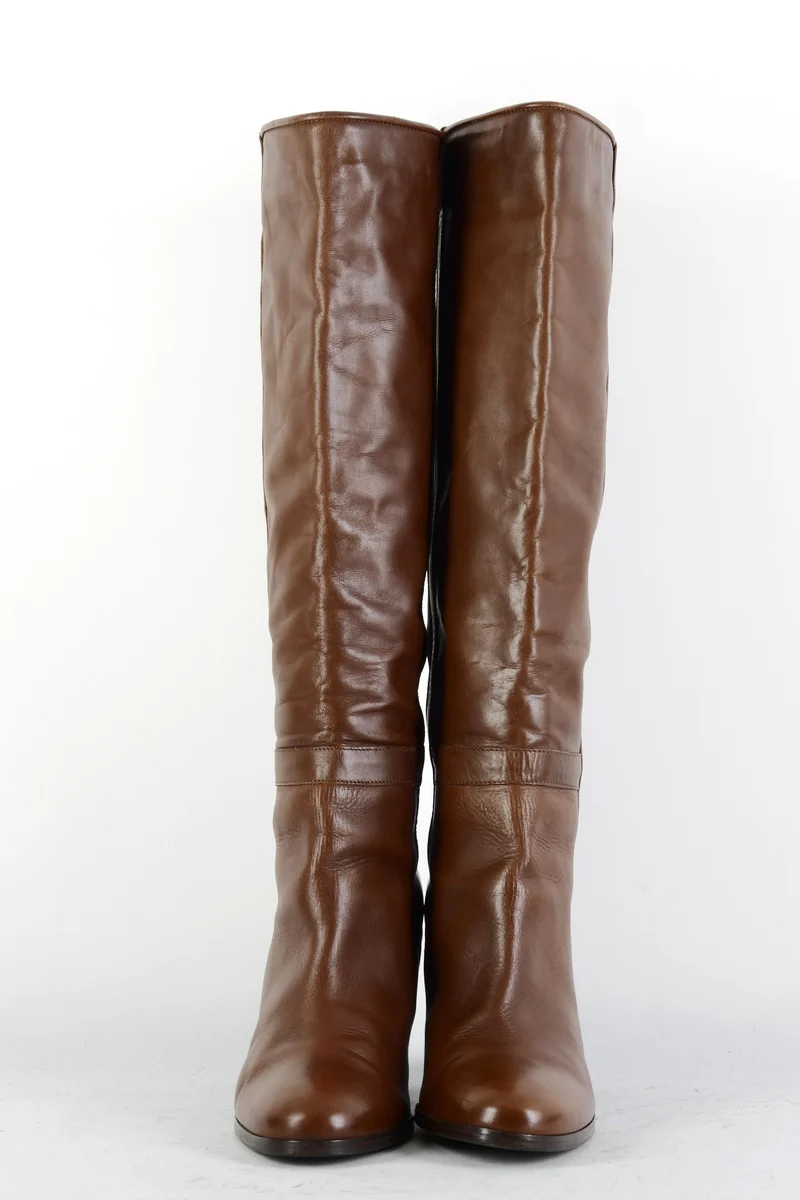 Stiefel Leder dunkelbraun