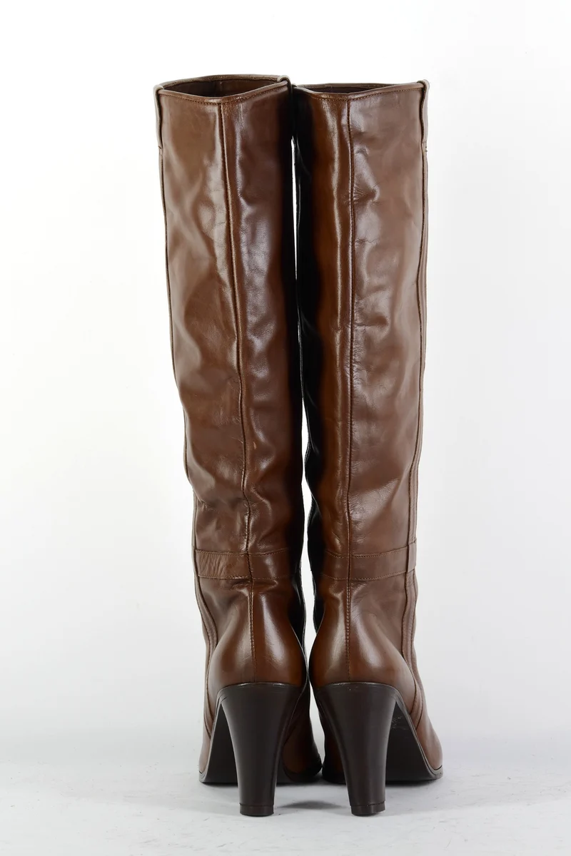Stiefel Leder dunkelbraun