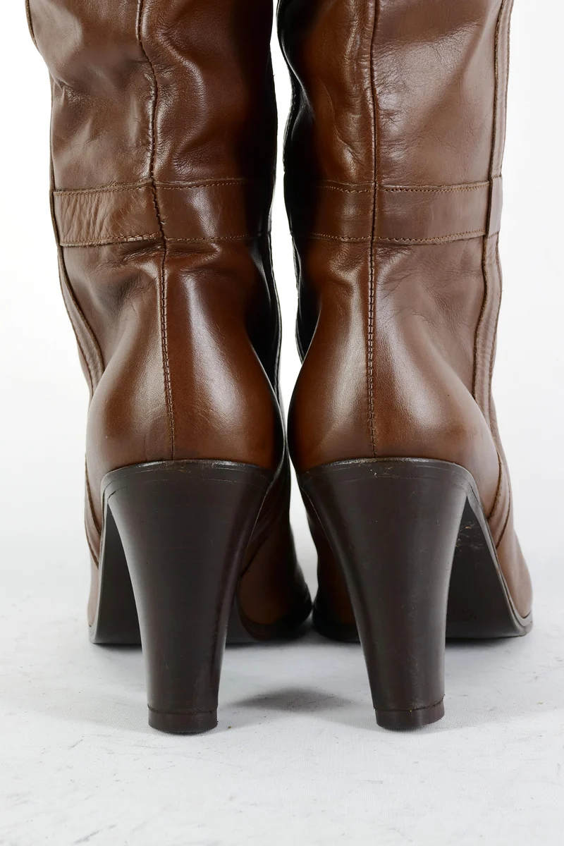 Stiefel Leder dunkelbraun