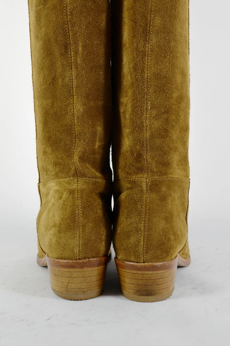 Overknees Wildleder beige
