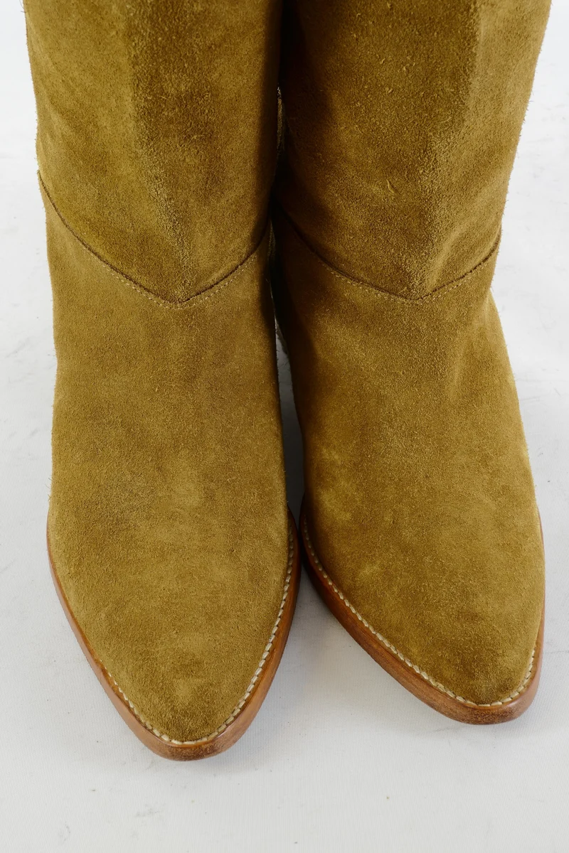 Overknees Wildleder beige