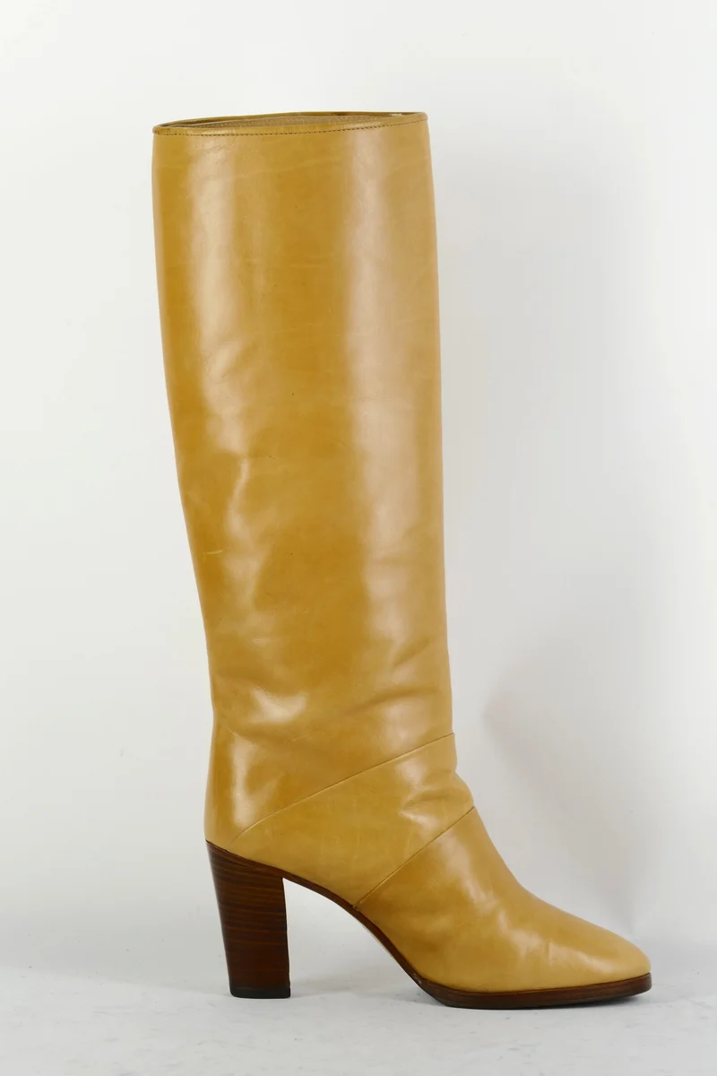 Vintage-Stiefel Leder beige