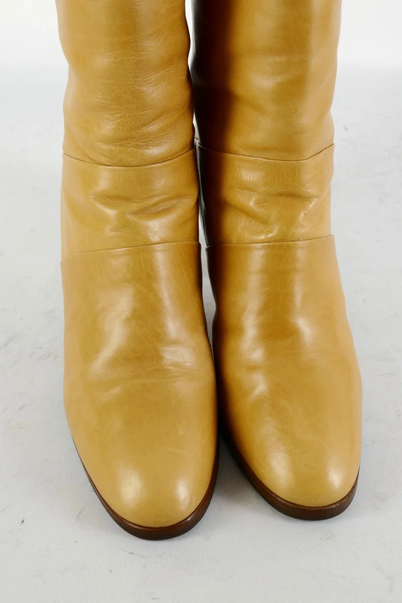 Vintage-Stiefel Leder beige