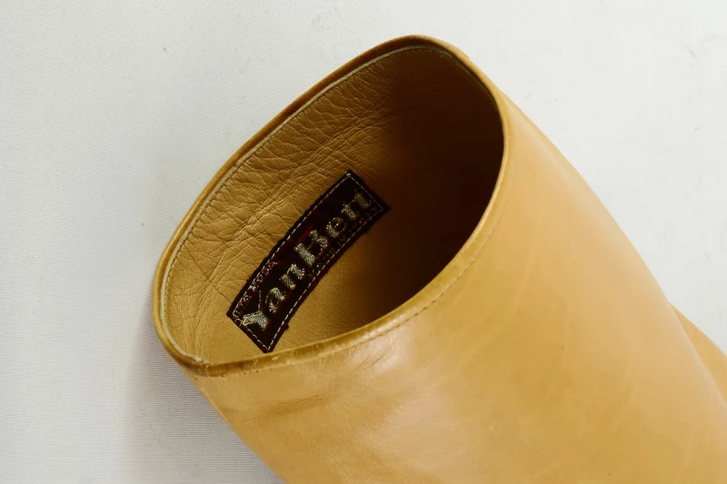 Vintage-Stiefel Leder beige