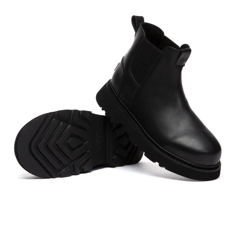 Men Black Chelsea Leather Boots
