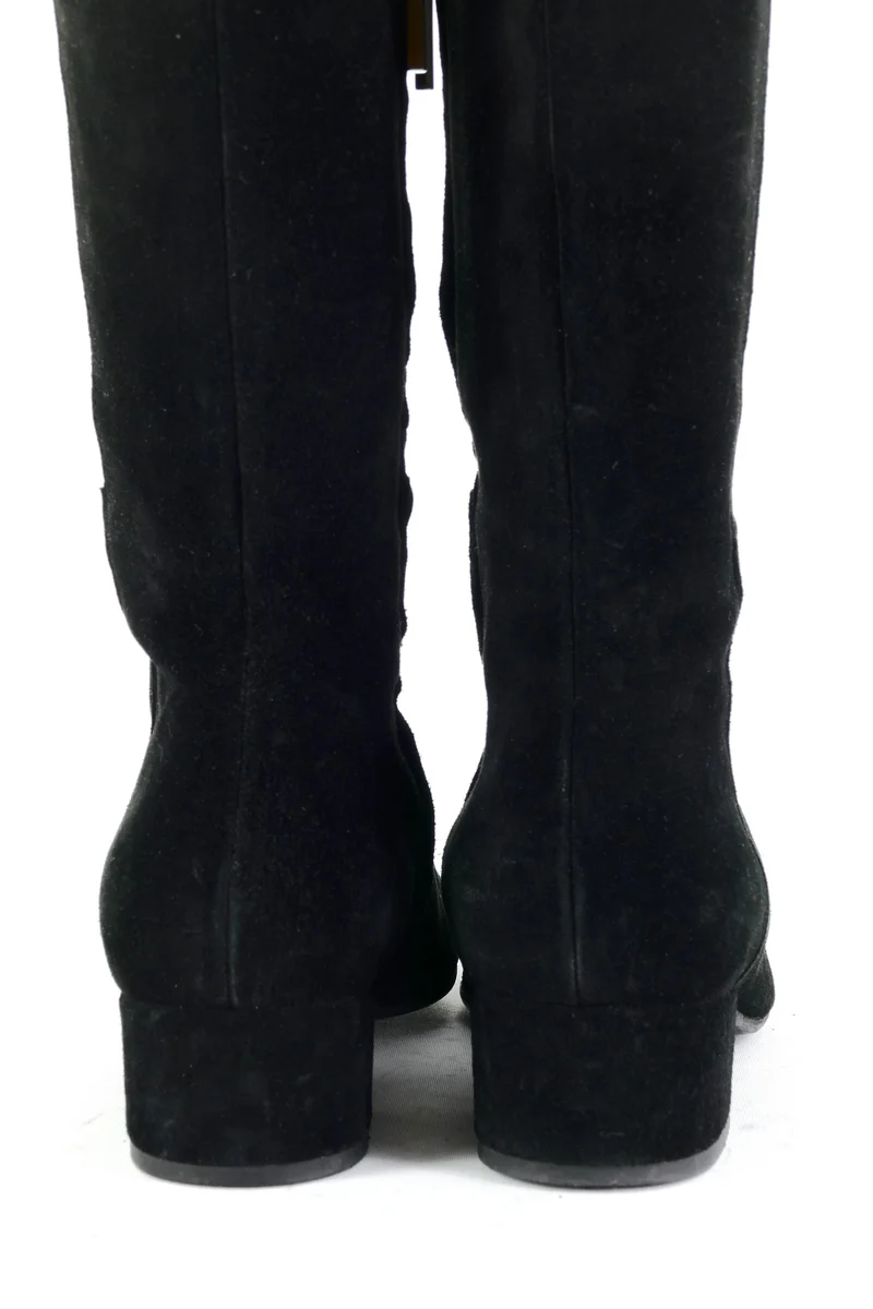Overknees Wildleder schwarz