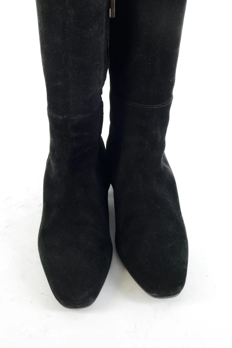 Overknees Wildleder schwarz