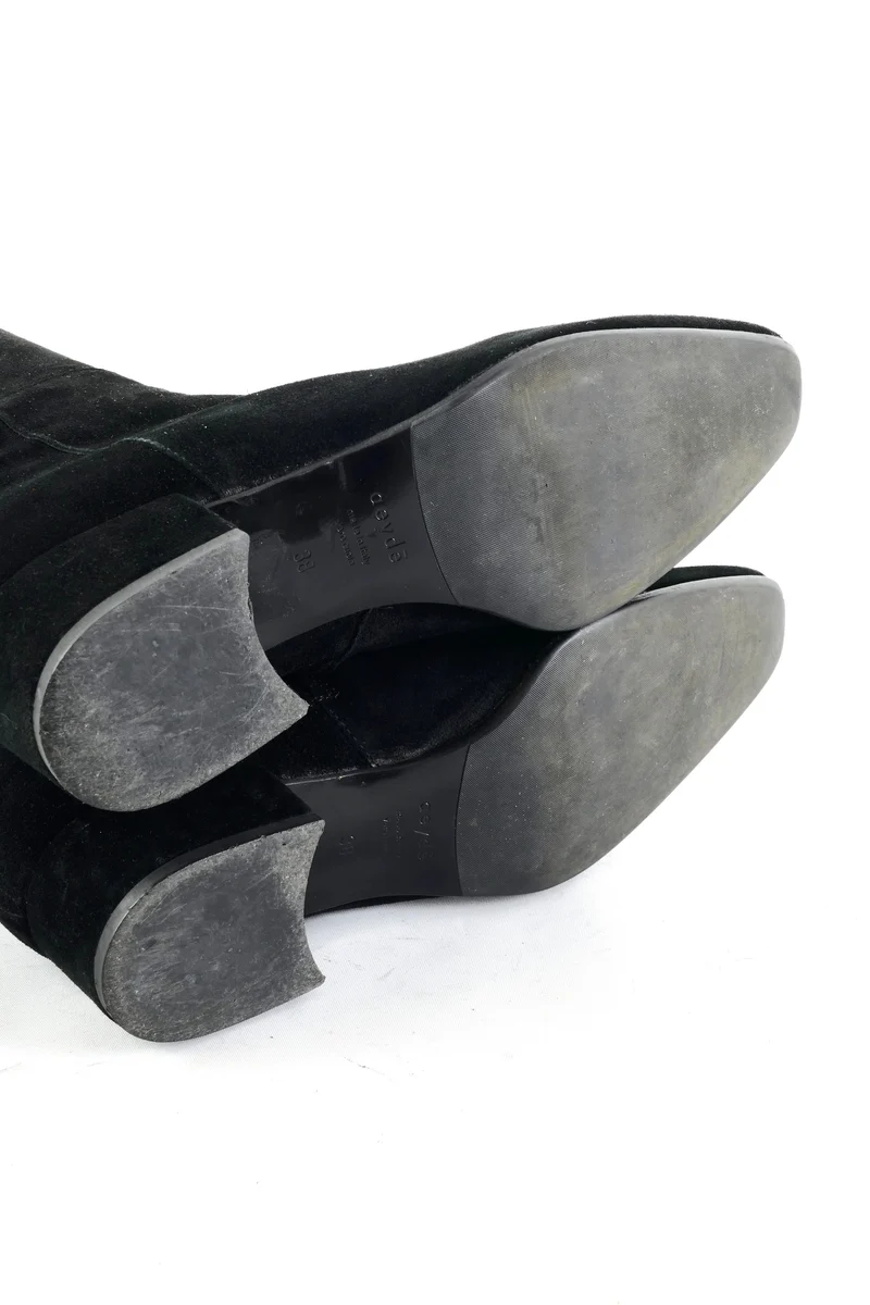 Overknees Wildleder schwarz