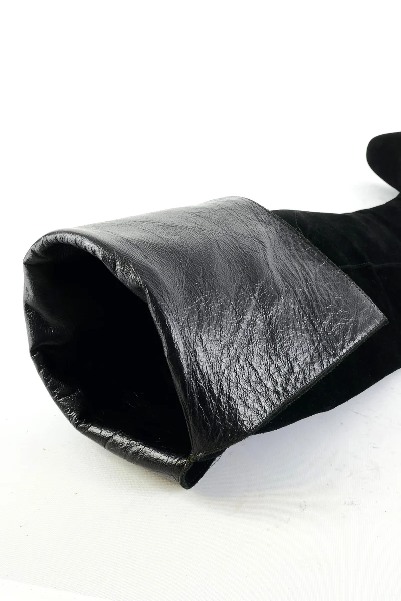 Overknees Wildleder schwarz
