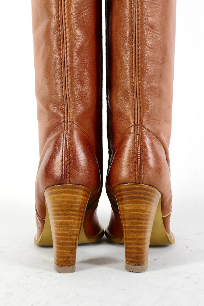 Vintage-Stiefel Leder braun