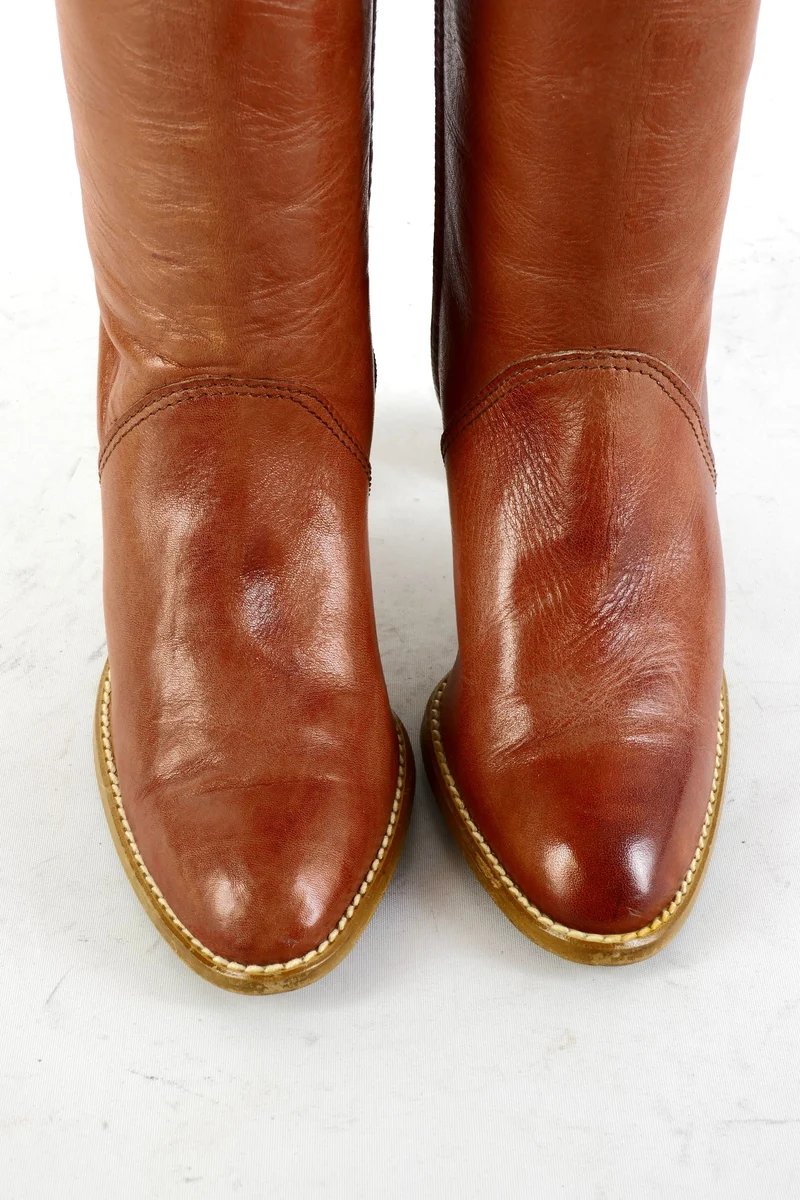 Vintage-Stiefel Leder braun
