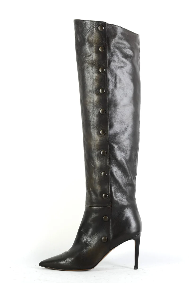 Hohe Stiefel Leder anthrazit