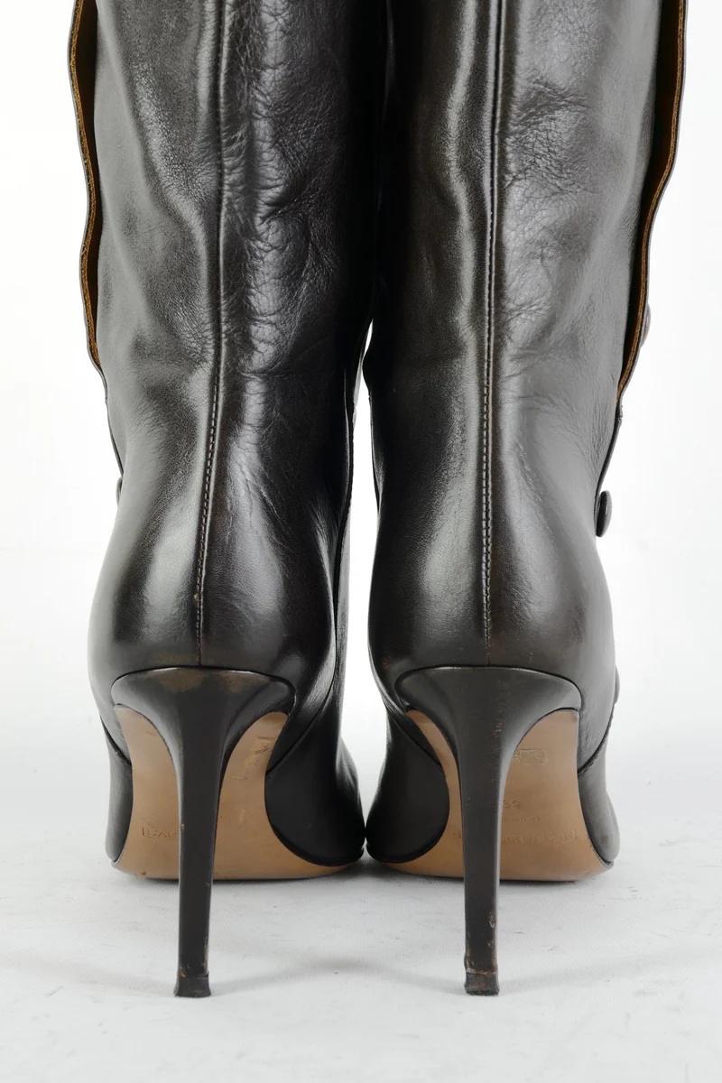Hohe Stiefel Leder anthrazit