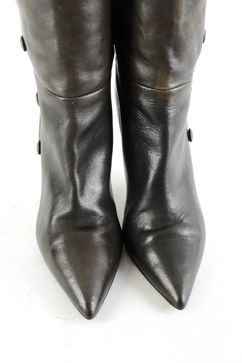 Hohe Stiefel Leder anthrazit