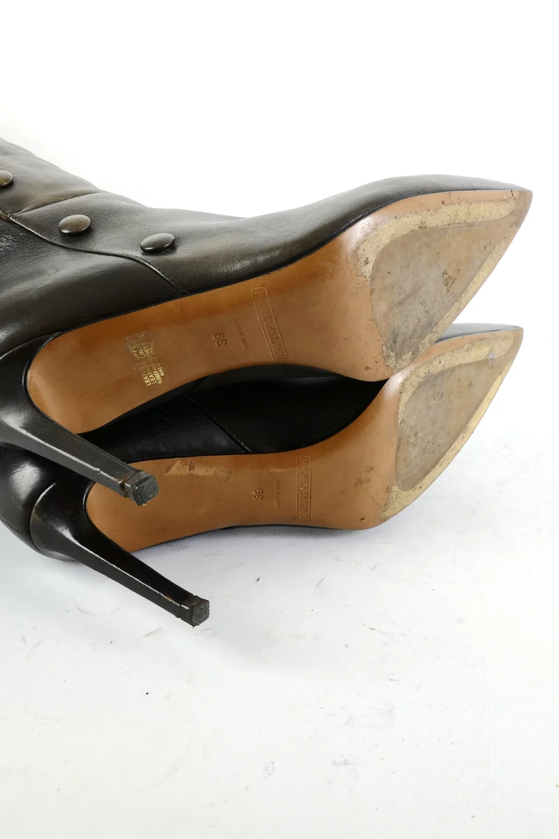 Hohe Stiefel Leder anthrazit