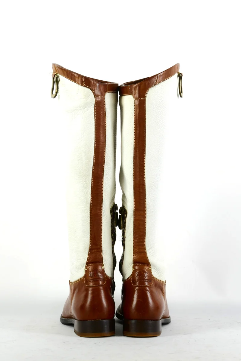 Stiefel Leder weiß