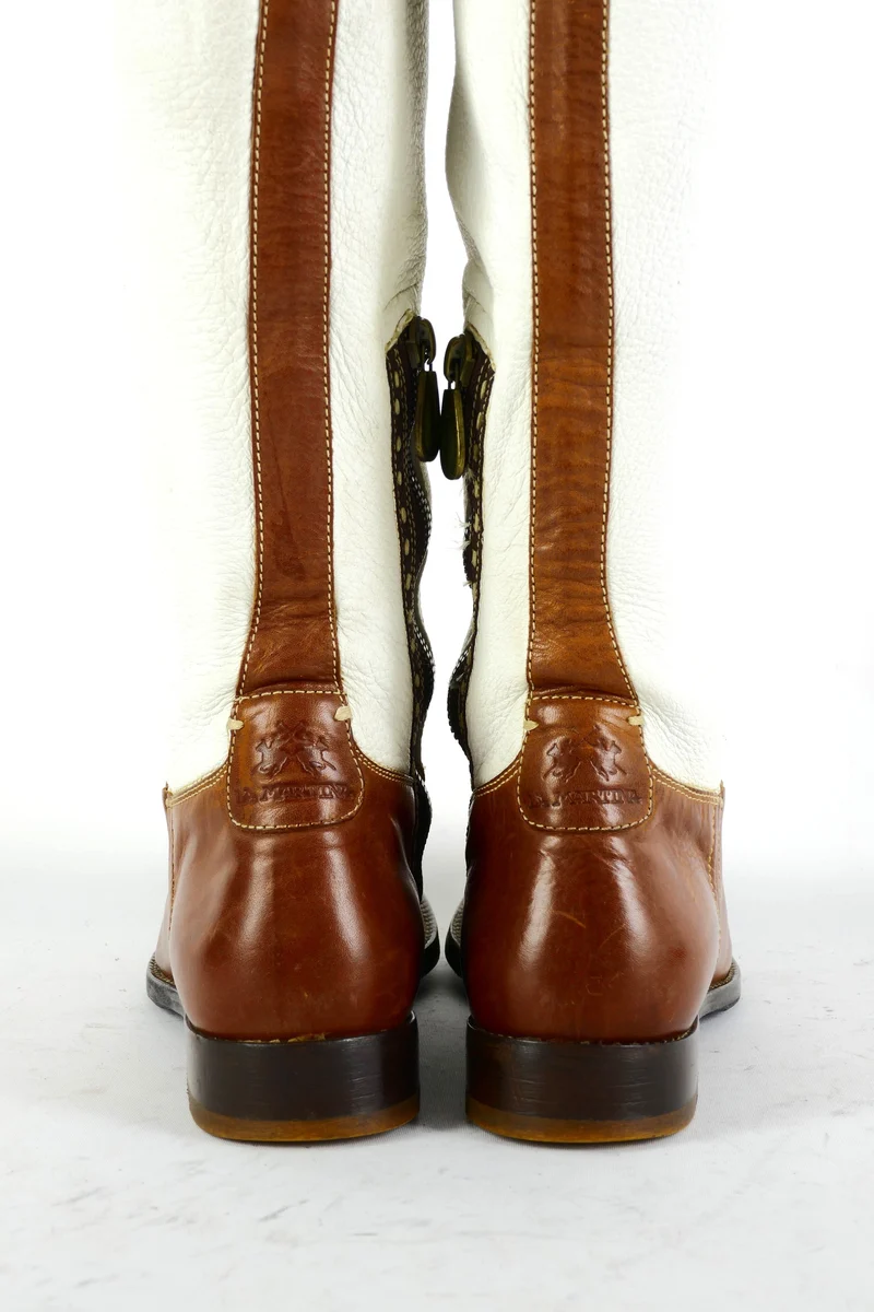 Stiefel Leder weiß