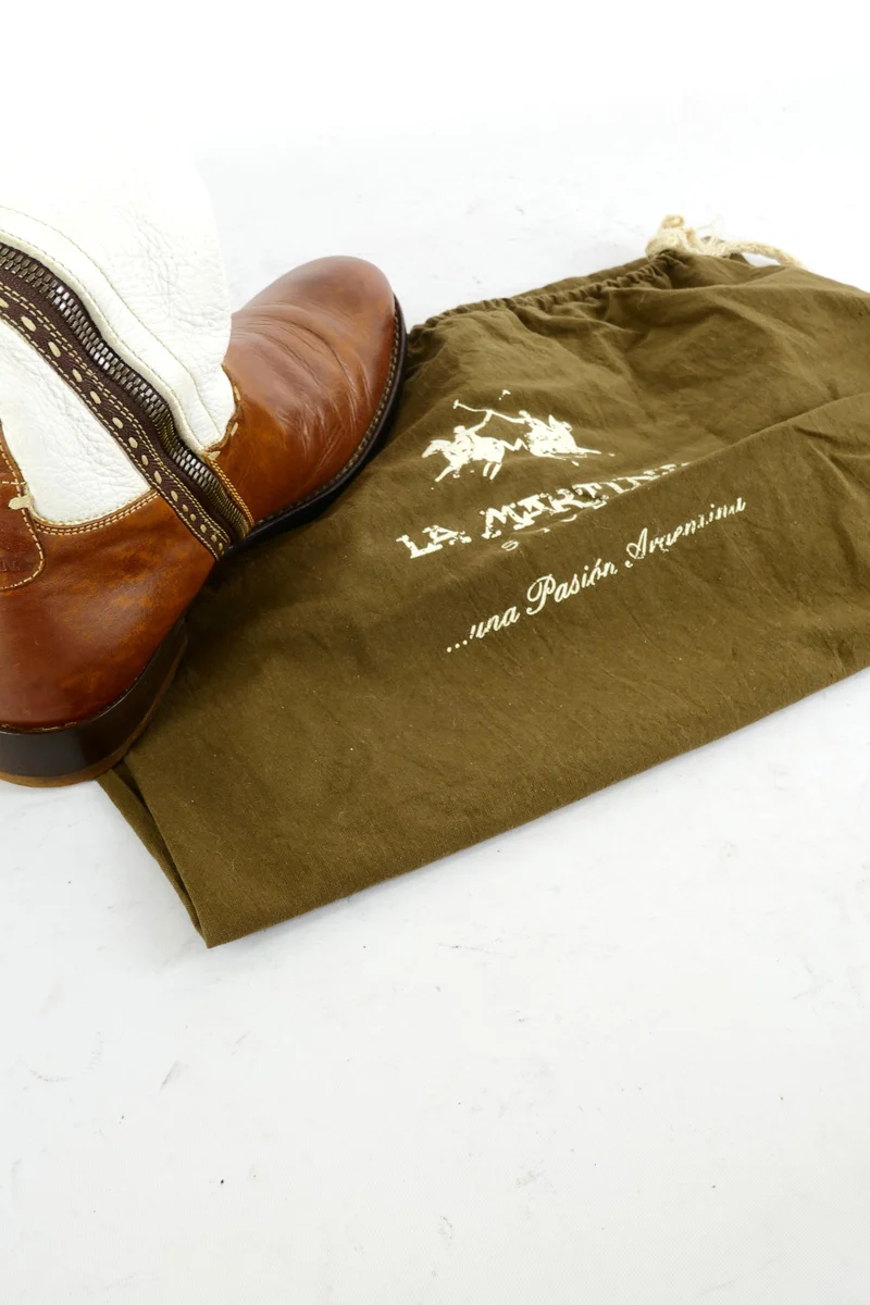 Stiefel Leder weiß