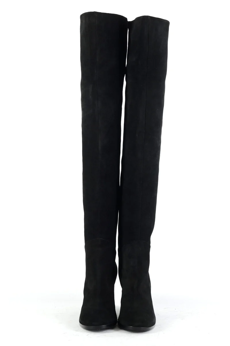Overknees Wildleder schwarz