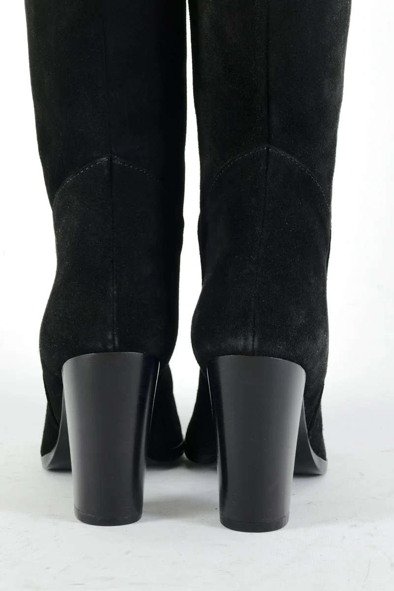 Overknees Wildleder schwarz