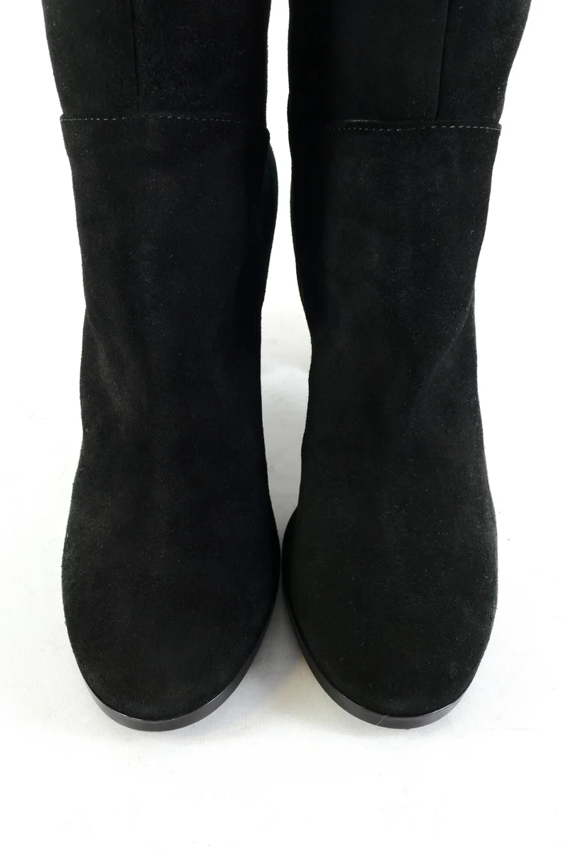 Overknees Wildleder schwarz