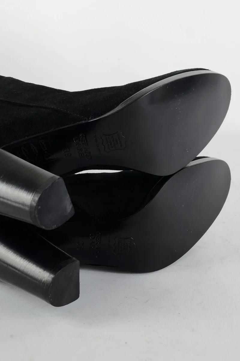 Overknees Wildleder schwarz