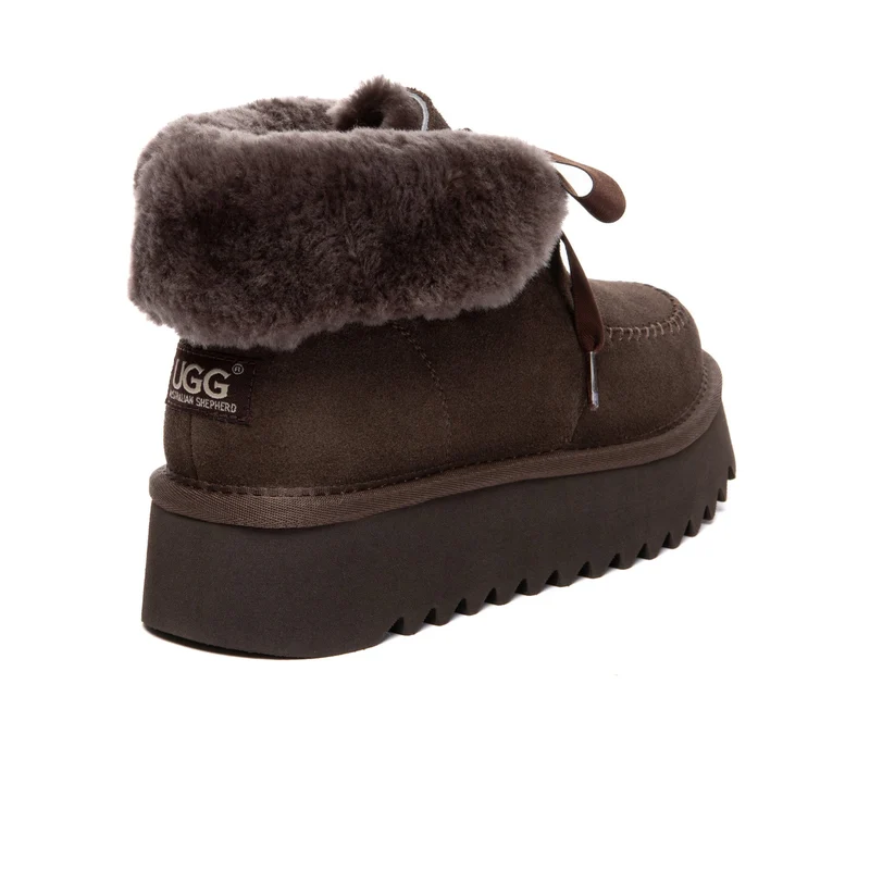 Cosy Lace Up Bow Platform UGG Boots