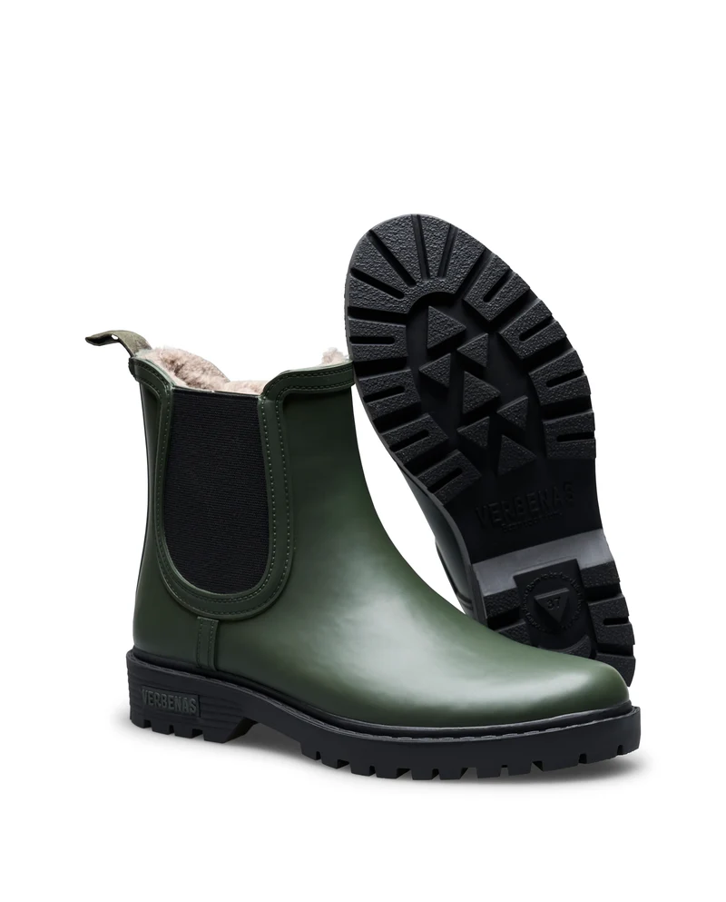 Bota de Agua Gaudi Fur Smooth Kaki/Black