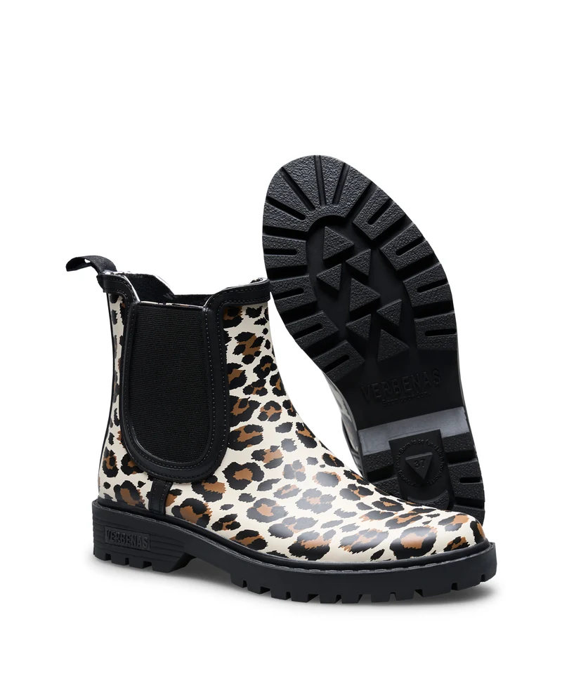Bota de Agua Gaudi Fur Smooth Animal Crudo Leo/Black
