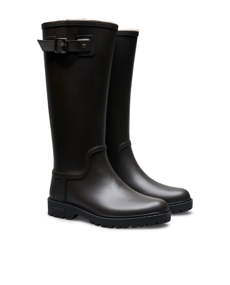 Bota de Agua Greta Fur Smooth Brown/Black