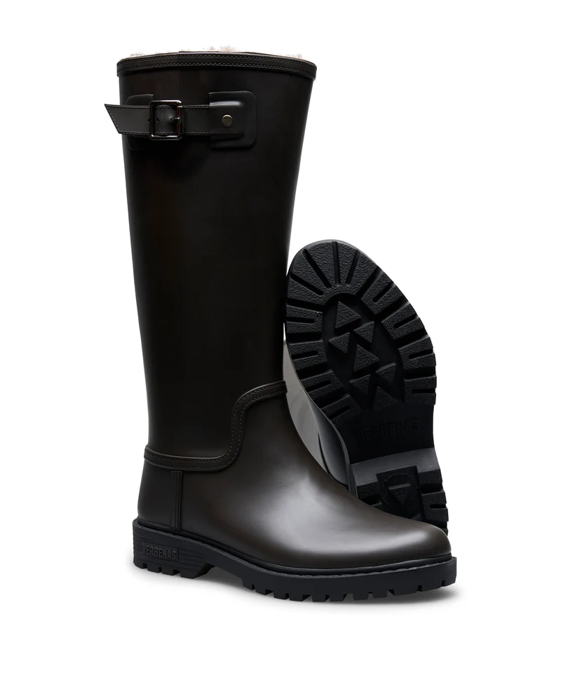 Bota de Agua Greta Fur Smooth Brown/Black