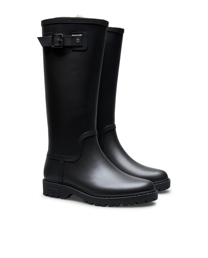 Bota de Agua Greta Fur Smooth Black/Black