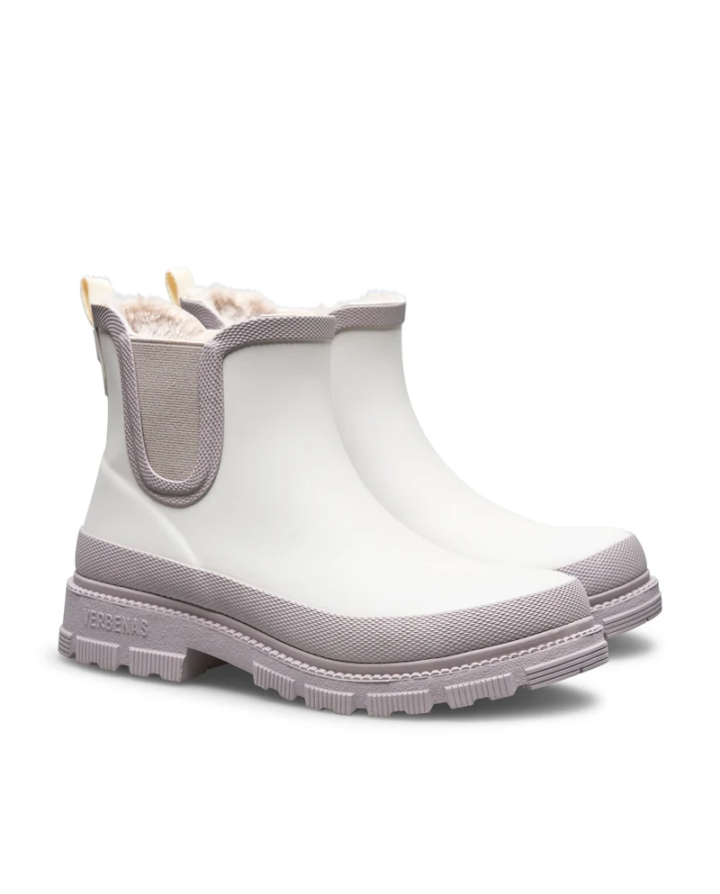 Bota de Agua Lua Fur Smooth Off White/Greige