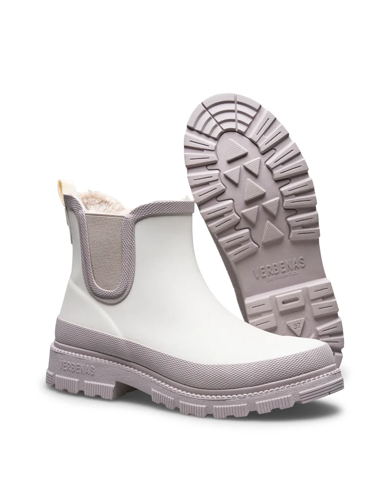 Bota de Agua Lua Fur Smooth Off White/Greige