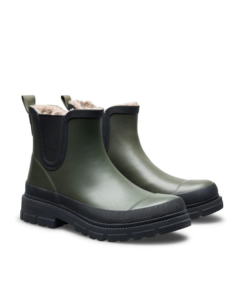Bota de Agua Lua Fur Smooth Kaki/Black