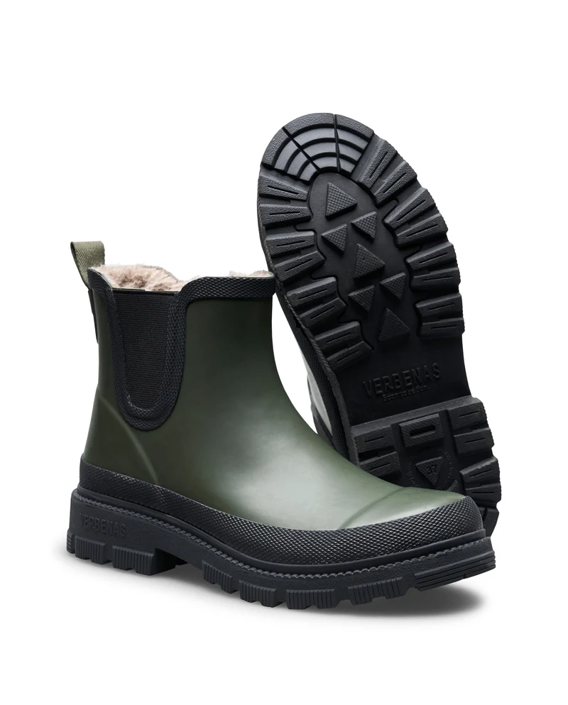 Bota de Agua Lua Fur Smooth Kaki/Black