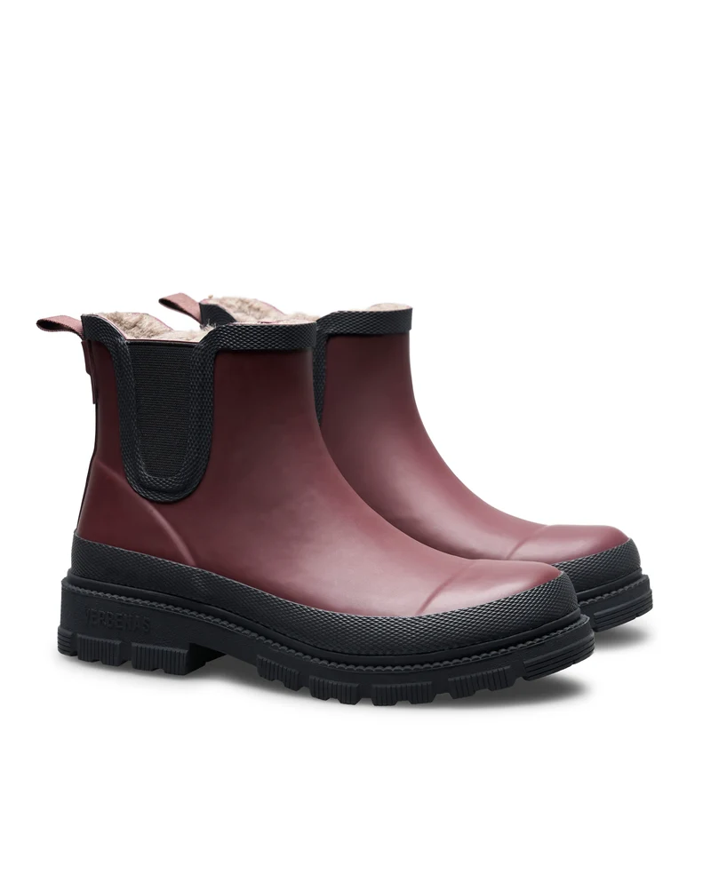 Bota de Agua Lua Fur Smooth Bordo/Black