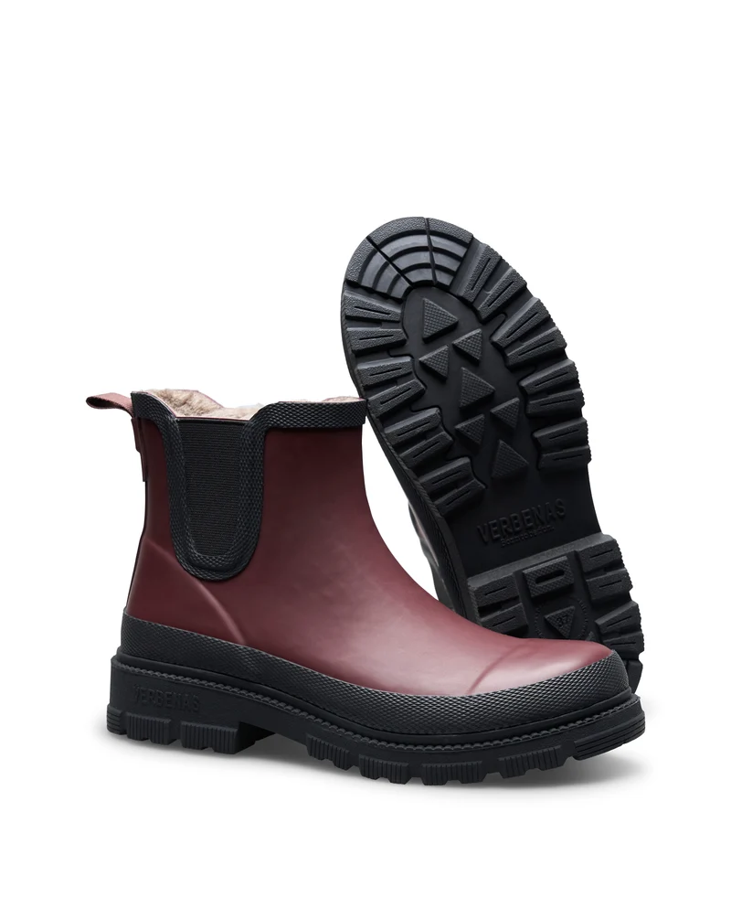 Bota de Agua Lua Fur Smooth Bordo/Black