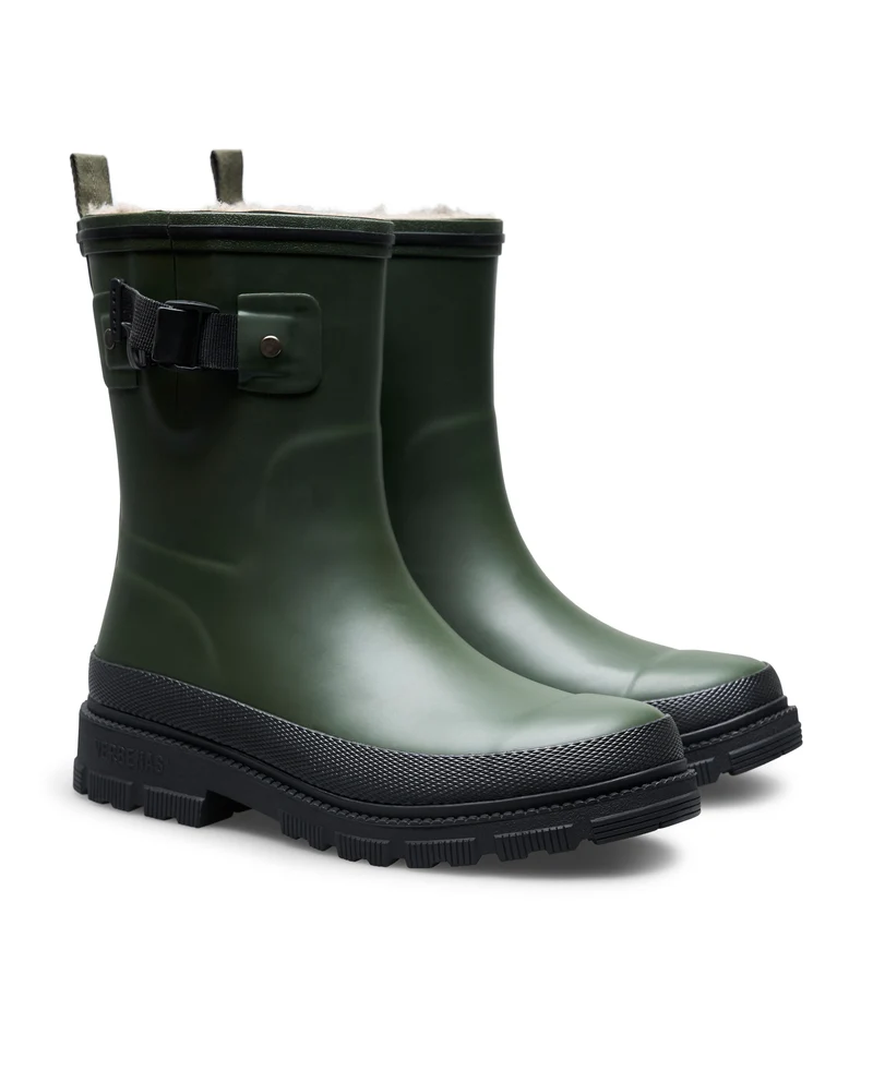 Bota de Agua Lina Fur Smooth Kaki/Black